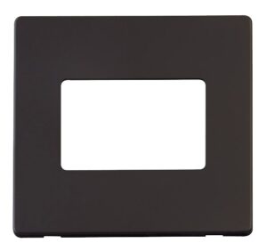 Click Scolmore - Click MiniGrid 1 Gang Triple Aperture Cover Plate Black (SCP403BK)