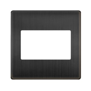 Click Scolmore - Click MiniGrid 1 Gang Minigrid 3 Aperture Cover Plate Matt Bronze (SCP403BZ)