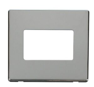 Click Scolmore - Click MiniGrid 1 Gang Triple Aperture Cover Plate Chrome (SCP403CH)