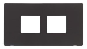 Click Scolmore - Click MiniGrid 2 Gang (2 X 2) Aperture Cover Plate Black (SCP404BK)