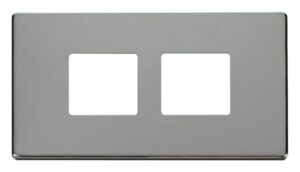 Click Scolmore - Click MiniGrid 2 Gang (2 X 2) Aperture Cover Plate Chrome (SCP404CH)
