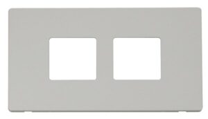 Click Scolmore - Click MiniGrid 2 Gang (2 X 2) Aperture Cover Plate White (SCP404PW)