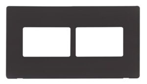 Click Scolmore - Click MiniGrid 2 Gang (2 X 3) Aperture Cover Plate Black (SCP406BK)