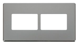 Click Scolmore - Click MiniGrid 2 Gang (2 X 3) Aperture Cover Plate Chrome (SCP406CH)