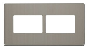 Click Scolmore - Click MiniGrid 2 Gang (2 X 3) Aperture Cover Plate Stainless Steel (SCP406SS)