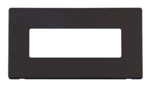 Click Scolmore - Click MiniGrid 2 Gang (6 In-Line) Aperture Cover Plate Black (SCP426BK)