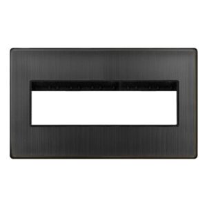 Click Scolmore - Click MiniGrid 2 Gang Minigrid 6 Aperture Cover Plate Matt Bronze (SCP426BZ)