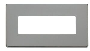 Click Scolmore - Click MiniGrid 2 Gang (6 In-Line) Aperture Cover Plate Chrome (SCP426CH)