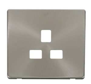 Click Scolmore - Click Definity 1 Gang 13A Socket Cover Plate Brushed Stainless (SCP430BS)