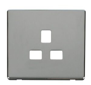 Click Scolmore - Click Definity 1 Gang 13A Socket Cover Plate Chrome (SCP430CH)