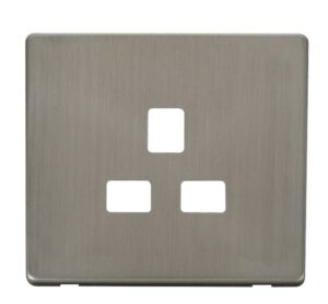 Click Scolmore - Click Definity 1 Gang 13A Socket Cover Plate Stainless Steel (SCP430SS)