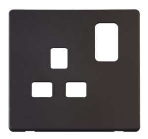 Click Scolmore - Click Definity 1 Gang 13A Switched Socket Cover Plate Black (SCP435BK)
