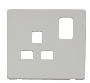 Click Scolmore - Click Definity 1 Gang 13A Switched Socket Cover Plate White (SCP435PW)