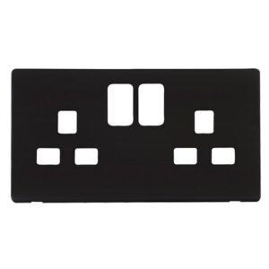 Click Scolmore - Click Definity 2G 13A Switch Socket Plate Mb (SCP436MB)