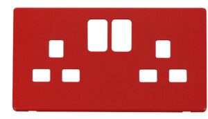 Click Scolmore - Click Definity 2 Gang 13A Switched Socket Cover Plate Red (SCP436RD)