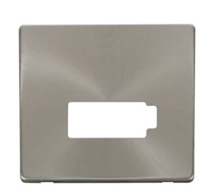 Click Scolmore - Click Definity Connection Unit (Lockable) Cover Plate Brushed Stainless (SCP450BS)
