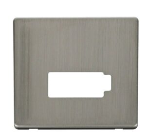 Click Scolmore - Click Definity Connection Unit (Lockable) Cover Plate Stainless Steel (SCP450SS)