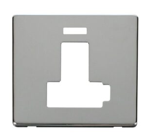 Click Scolmore - Click Definity Switched Connection Unit With Neon (Lockable) Cover Plate Chrome (SCP452CH)
