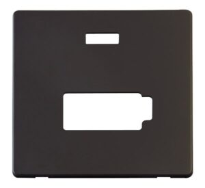 Click Scolmore - Click Definity Connection Unit With Neon (Lockable) Cover Plate Black (SCP453BK)