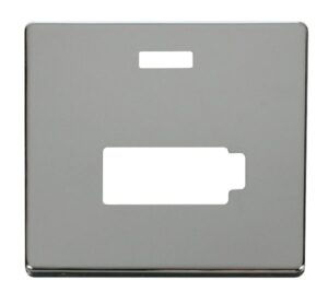 Click Scolmore - Click Definity Connection Unit With Neon (Lockable) Cover Plate Chrome (SCP453CH)