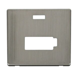 Click Scolmore - Click Definity Connection Unit With Neon (Lockable) Cover Plate Stainless Steel (SCP453SS)