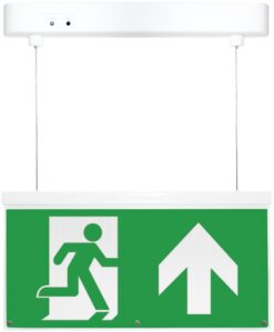 Eterna Self-Test LED EMERGENCY Hanging Exit Sign Light With ISO 7010 Up Arrow Legend