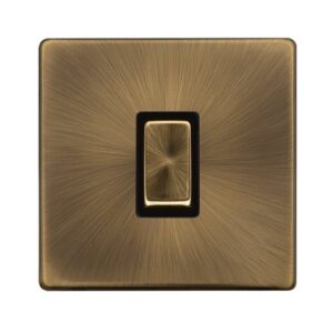 Click Definity Complete 10Ax Ingot 1 Gang 2 Way Switch Antique Brass Cover Plate Black Insert