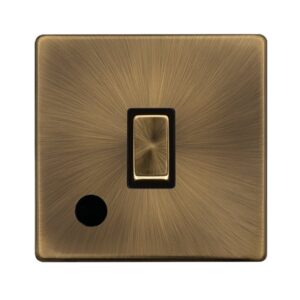 Click Definity Complete 20A Ingot Double Pole Switch With Flex Outlet Antique Brass Cover Plate Black Insert
