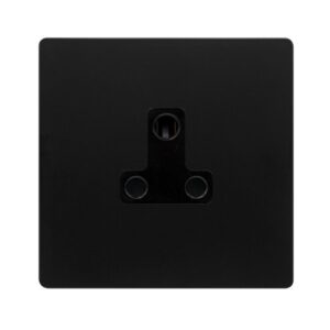 Click Scolmore - Click Definity Complete 5A Round Pin Socket Matt Black Cover Plate Black Insert (SFBK038BK)
