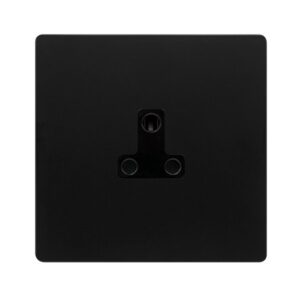 Click Scolmore - Click Definity Complete 2A Round Pin Socket Matt Black Cover Plate Black Insert (SFBK039BK)