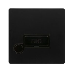 Click Scolmore - Click Definity Complete 13A Fused Connection Unit With Optional Flex Outlet Matt Black Cover Plate Black Insert (SFBK050BK)