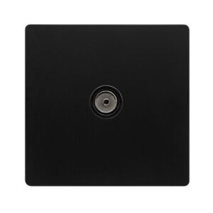 Click Scolmore - Click Definity Complete Single Non-Isolated Coaxial Outlet Matt Black Cover Plate Black Insert (SFBK065BK)