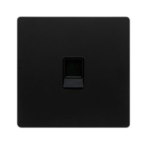 Click Scolmore - Click Definity Complete Single Rj11 (Irish/Us) Outlet Matt Black Cover Plate Black Insert (SFBK115BK)