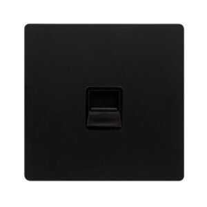 Click Scolmore - Click Definity Complete Single Telephone Secondary Outlet Matt Black Cover Plate Black Insert (SFBK125BK)