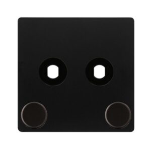 Click Scolmore - Click Definity Complete 2 Gang Unfurnished Dimmer Plate & Knobs Matt Black (SFBK142PL)