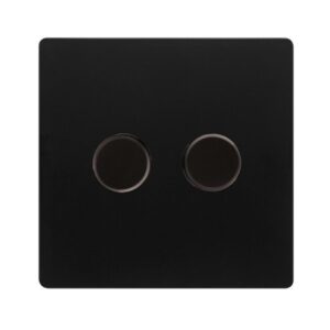 Click Scolmore - Click Definity Complete 2 Gang 2 Way 100W Dimmer Switch Matt Black (SFBK162)