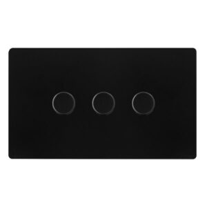 Click Scolmore - Click Definity Complete 3 Gang 2 Way 100W Dimmer Switch Matt Black (SFBK163)
