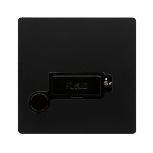 Click Scolmore - Click Definity Complete 13A Lockable Connection Unit With Optional Flex Outlet Matt Black Cover Plate Black Insert (SFBK250BK)