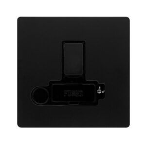 Click Scolmore - Click Definity Complete 13A Switched Lockable Connection Unit With Optional Flex Outlet Matt Black Cover Plate Black Insert (SFBK251BK)
