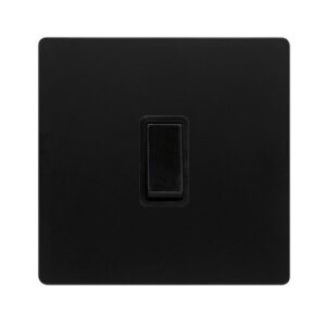 Click Scolmore - Click Definity Complete 20A Double Pole Switch Matt Black Cover Plate Black Insert (SFBK622BK)