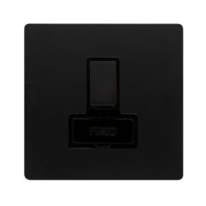 Click Scolmore - Click Definity Complete 13A Switched Fused Connection Unit Matt Black Cover Plate Black Insert (SFBK651BK)