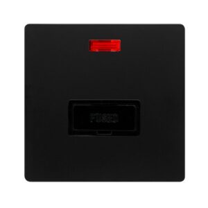 Click Scolmore - Click Definity Complete 13A Fused Connection Unit With Neon Matt Black Cover Plate Black Insert (SFBK653BK)