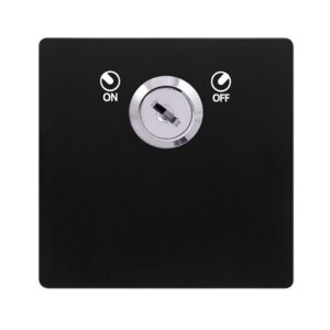 Click Scolmore - Click Definity Complete 20A Double Pole Key Lockable Switch Matt Black Cover Plate (SFBK660)