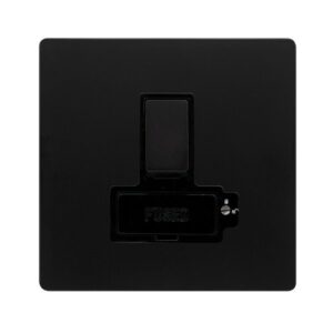 Click Scolmore - Click Definity Complete 13A Lockable Switched Fused Connection Unit Matt Black Cover Plate Black Insert (SFBK851BK)