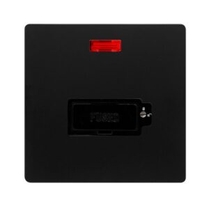 Click Scolmore - Click Definity Complete 13A Lockable Fused Connection Unit With Neon Matt Black Cover Plate Black Insert (SFBK853BK)
