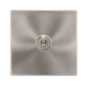 Click Scolmore - Click Definity Complete 10Ax 1 Gang 2 Way Toggle Switch Brushed Steel (SFBS421)