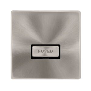 Click Scolmore - Click Definity Complete 13A Ingot Fused Connection Unit Brushed Steel Cover Plate Black Insert (SFBS750BK)