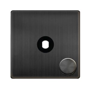Click Scolmore - Click Definity Complete 1 Gang Unfurnished Dimmer Plate & Knobs Matt Bronze (SFBZ141PL)