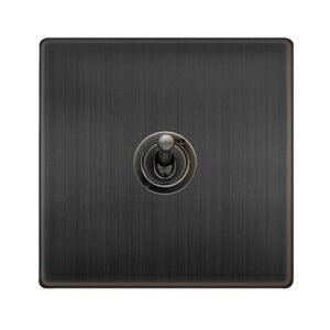Click Scolmore - Click Definity Complete 10Ax 1 Gang 2 Way Toggle Switch Matt Bronze (SFBZ421)