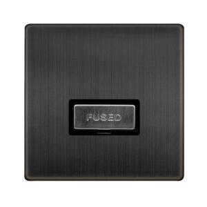 Click Scolmore - Click Definity Complete 13A Ingot Fused Connection Unit Matt Bronze Cover Plate Black Insert (SFBZ750BK)